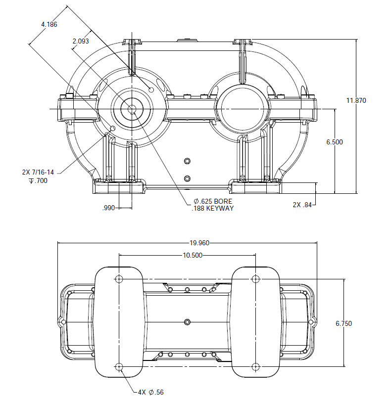 S10 Series Shaker Gearbox Drawing